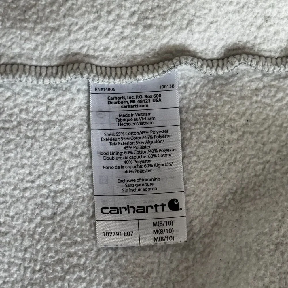 Carhartt Women’s ICONIC CLARKSBURG LOGO SWEATSHIRT Sz M Asphalt Heather